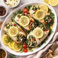 Filet of Fish Stuffed with Spinach and Feta