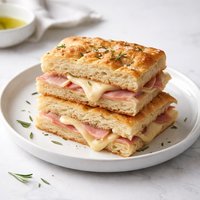 Filled Focaccia with Ham and Melted Fontina