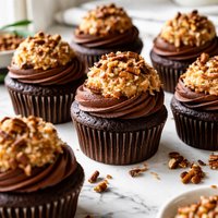 Filled German Chocolate Cupcakes