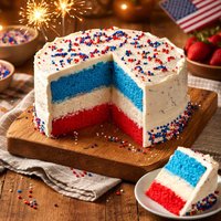Fire Cracker Red White and Blue Cake Betty Crocker