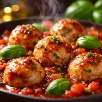 Fish Balls in Tomato Basil Sauce
