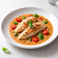 Fish Fillets in Tomato Cream Sauce