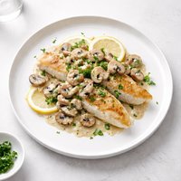 Fish Fillets with Mushroom Lemon Sauce
