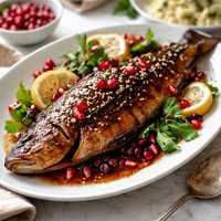 Fish Glazed with Pomegranate Molasses