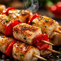 Fish Kebabs with Red Bell Pepper