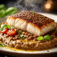 Fish on Lentil Puree