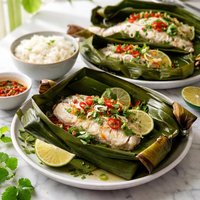 Fish Steamed in Banana Leaves
