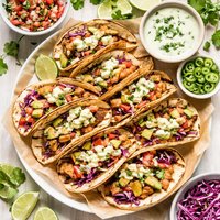 Fish Tacos with Lime Cilantro Crema