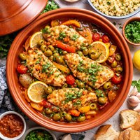 Fish Tagine with Olives Moroccan Stew