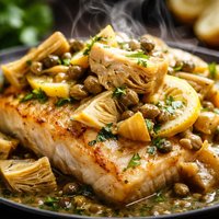 Fish with Artichoke Lemon Sauce