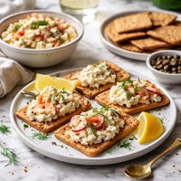 Fish with Cheese and Crackers