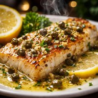 Fish with Lemon Butter Caper Sauce