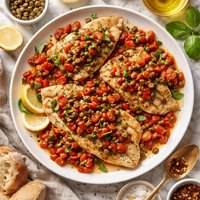 Fish with Tomato Caper Sauce
