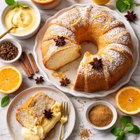 Five Spice Angel Food Cake with Orange Creme Anglaise Homemade