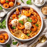 Flambed Apricot Pudding