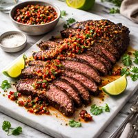 Flank Steak Churrasco with Chimichurri Rojo