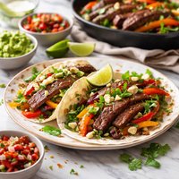 Flank Steak Fajitas with Spicy Garden Vegetables