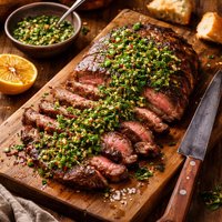 Flank Steak with Chimichurri Sauce Argentina