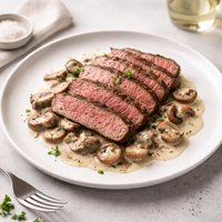 Flank Steak with Creamy Mushroom Sauce