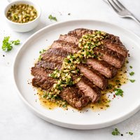 Flank Steak with Garlic Sauce