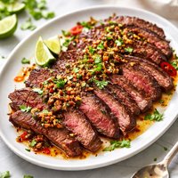 Flank Steak with Lime Chipotle Sauce