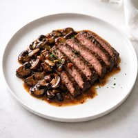 Flank Steak with Mushroom Wine Sauce
