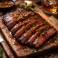 Flank Steak with Whiskey Sauce