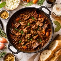 Flemish Beef Stew Cooked in Beer