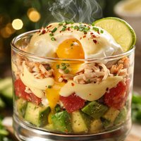 Florida Eggs Benedict in a Glass