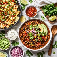 Florida Native Mexican Buffalo Chili with Monterey Jack Nachos