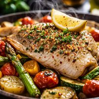 Flounder Baked W Vegetables