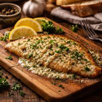 Flounder Fillet in Herb Sauce