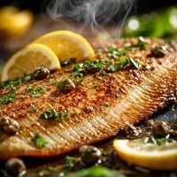 Flounder or Sole Flundern Oder Schollen Gebacken