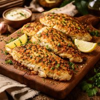 Flounder with Parmesan Crust
