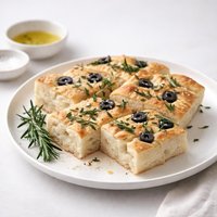 Focaccia Bread Herbed with Black Olive Fresh Rosemary
