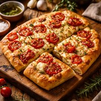Focaccia with Tomato Cheese