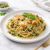 Four Cheese and Pesto Italian Baked Spaghetti