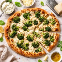Four Cheese White Broccoli Pizza Easy