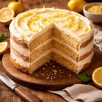 Four Layer Lemon Torte with Lemon Cream Cheese Frosting