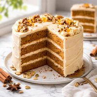Four Layer Pumpkin Cake with Orange Cream Cheese Frosting