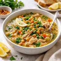 Fragrant Chicken Soup with Chickpeas and Vegetables