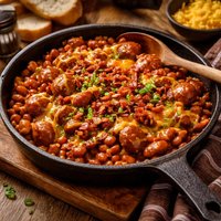 Franks N Beans with Bacon and Cheddar