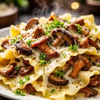 Free Form Lasagna with Wild Mushrooms and Parmesan Cream