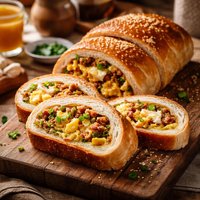 French Bread Sausage Breakfast Roll