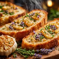French Bread with Roasted Garlic and a Hint of Lavender