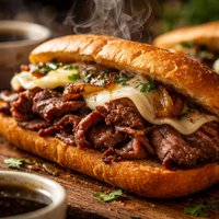 French Dip Roast Beef Sandwiches