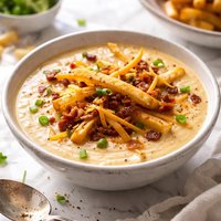 French Fried Potato Cheese Soup