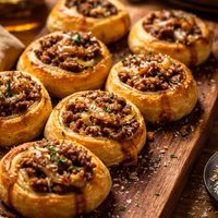 French Onion and Beef Pinwheels Rollups
