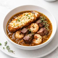 French Onion Seafood Steak Soup Bowl by Sy
