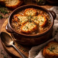 French Onion Soup with Cheese Croutons